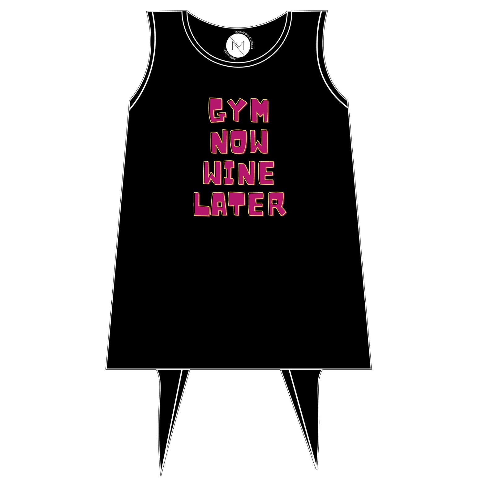 Saa Active X Minimalist Clothing Slogan Tank - Wine (Black)