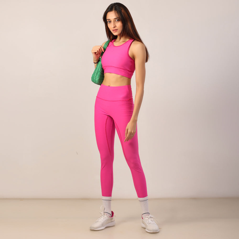 Mid Waist Womens Leggings Ankle Pink, Size: Free Size, Straight Fit at best  price in New Delhi